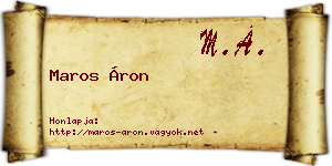 Maros Áron névjegykártya